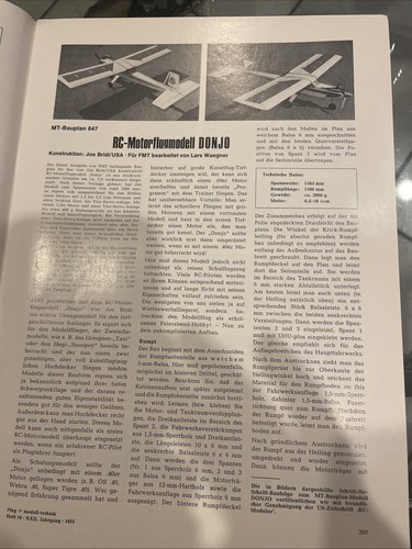 Bauplan für motorflugzeug - bauplan,