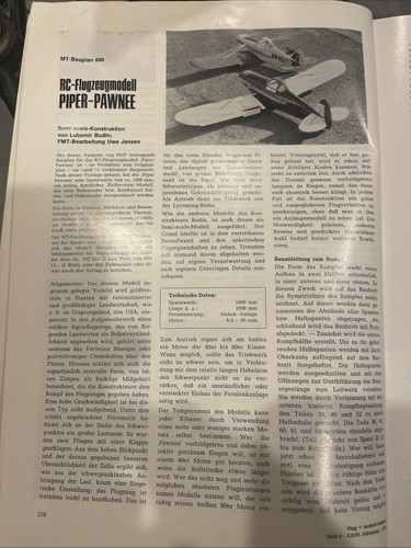 Bauplan für motorflugzeug - bauplan,