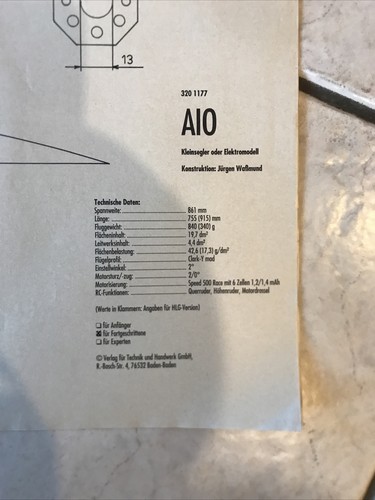 Bauplan für motorflieger aio - bauplan,